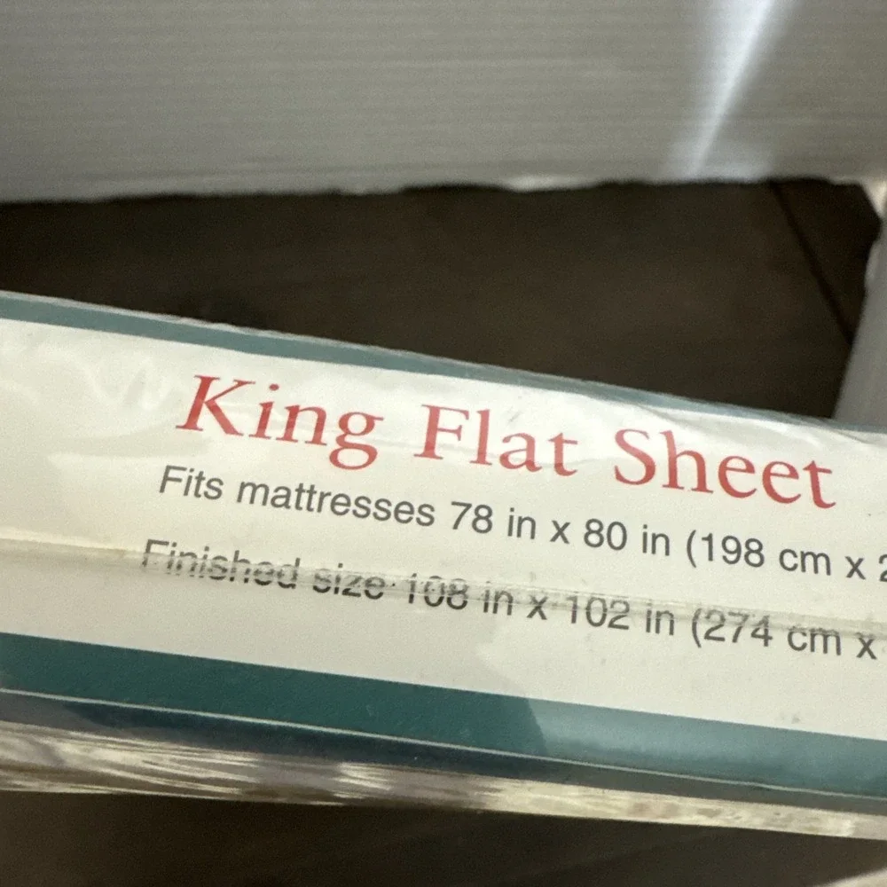 ViTG Springmaid King Flat Sheet White Floral 78